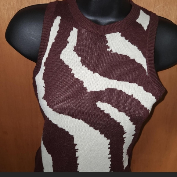 Brown and White Zebra Print Mini Dress - Picture 7 of 11